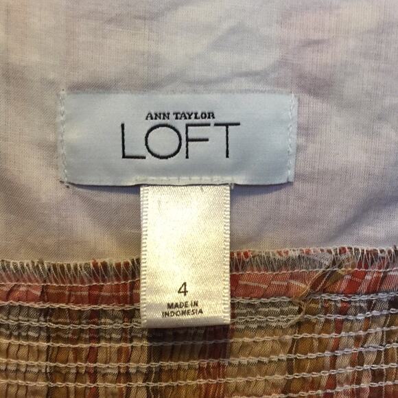 Ann Taylor loft fall plaid cotton camisole sz 4 - Picture 4 of 5